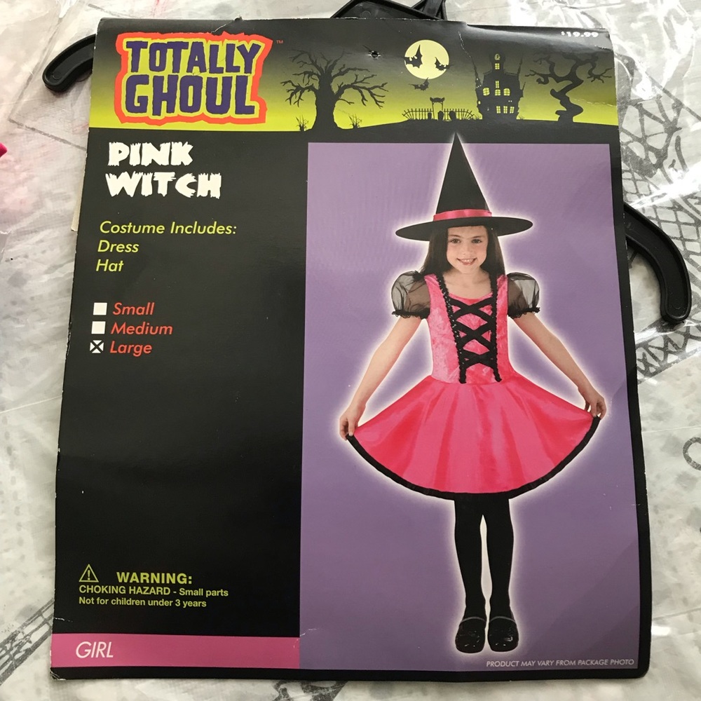 Girl Pink  costume witch size large